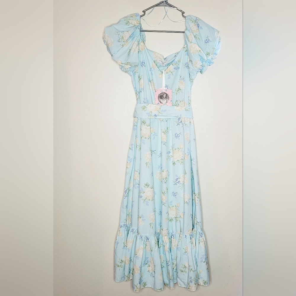 Loveshack Fancy x Target NWT Blue Floral Estelle Dress Maxi Size 2 - Picture 1 of 15